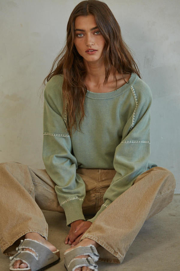 Anything But Basic Sweater Sage
