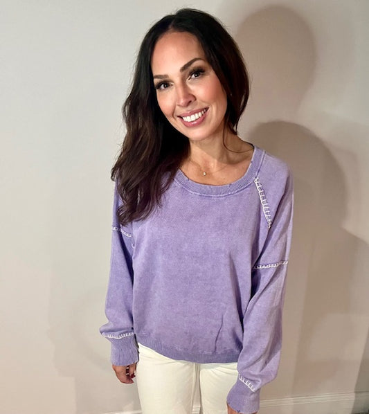 Anything But Basic Sweater Lavender