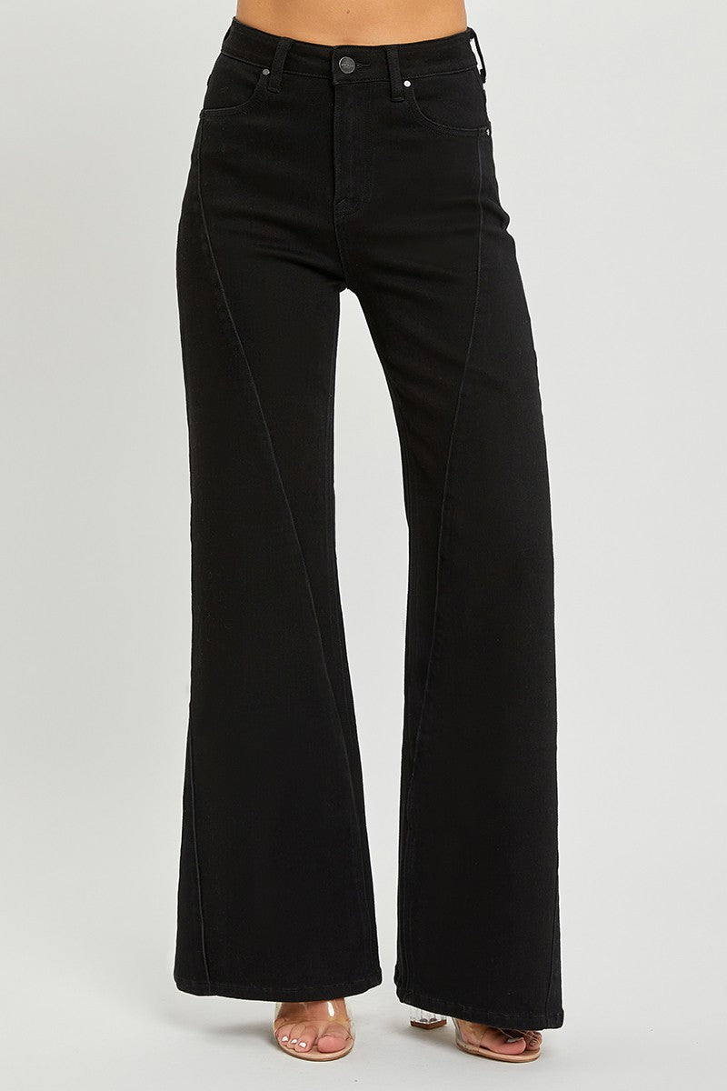 High Rise Twist Seam Jeans Black