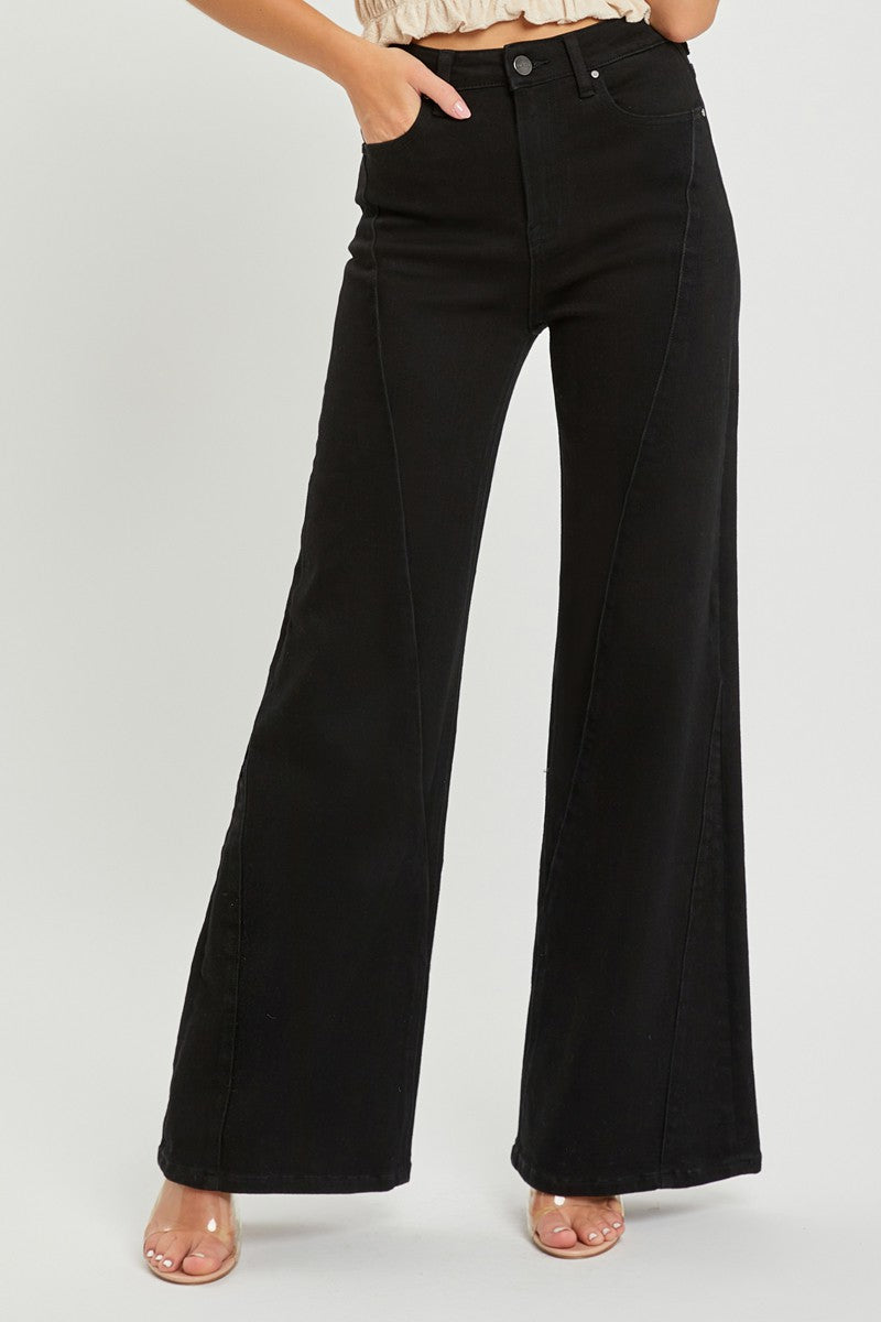 High Rise Twist Seam Jeans Black